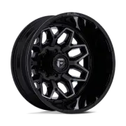 22X8.25 Fuel 1PC D875 FLUX DUALLY 8X170 MM GLOSS BLACK BRUSH-FC GRAY TINT