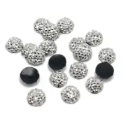500 Silver Acrylic Round Flatback Dotted Rhinestone Gem beads 6mm