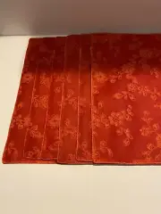 PIER 1. Brand New. 100% Silk Floral Red Placemats. Set of 6.