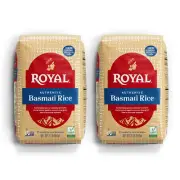 Authentic - Naturally Aged Long Grain Indian White Basmati Rice - 4 Pounds (2 X