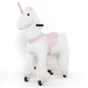 Unicorn Ride On Animal Toy for Kids, Pink and White - Large
