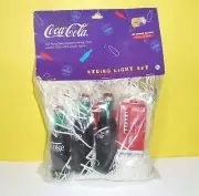 New COCA-COLA Vending Machine & Bottles PARTY String 10-LIGHT SET Package Retro