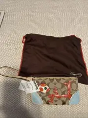 Coach Purse With Fish And Coral Motif-NEW With Tag And Pouch