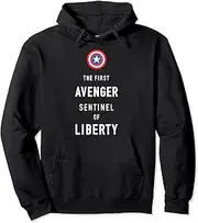 [Marvel] Captain America Sentinel Of Liberty Text Pullover Hoodie