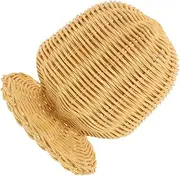 GAXIRE Rattan Hat Storage Organizer for Baseball Caps Versatile Display Stand for Hats and Wigs Compact Freestanding Hair Accessory Holder Natural Rattan Minimalist Design for Home Retail