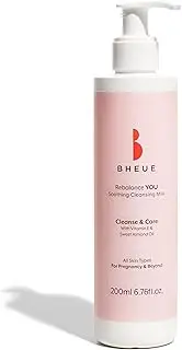 Bheue Rebalance You Soothing Cleansing Milk with Golden Seaweed, Sweet Almond Oil & Vitamin E for Pregnant & Breastfeeding Mothers, Made in France, 200 ml