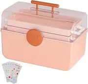 Abbraccia First Aid Bin Multifunctional Large Capacity Storage Case Emergency Kits Container for Home Outdoor Car Vehicle Dorm School, Pink