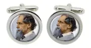 Charles Dickens Cufflinks in Chrome Box