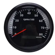 110mm 4-3/8in Tachometer 7 Color Backlight DC 9-32V 8000RPM Gauge with Hour Meter for Car Yacht RV Boat Truck Black Dial Black Bezel CXA011B