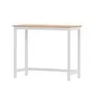 Artiss Ari Bar Table 108CM Rectangular Wood Kitchen Shelf Wooden White Cafe New