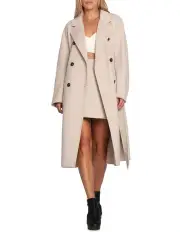 [Belle & Bloom] Real Love Classic Double Breasted Coat in Pearl