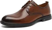 ARSUGMZ First Layer Cowhide Men's Shoes Business Dress Shoes Men's Genuine Leather Derby Shoes Groom Wedding Shoes(40)