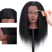 Mannequin Head with Human Hair Cosmetology Manikin Doll Hairdresser Styling 14''