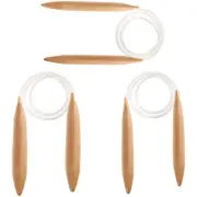 3PC Wooden Circular Knitting Needles,15/20/25mm Natural Wood Jumbo Needle3168