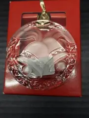 Mikasa Crystal etched 3 dimensional Bells of Joy Tree And Poinsettia Ornament