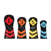 4Pcs Golfs Head Cover PU Golfs Club Cover Iron Headcover Golfs Club Head Cover