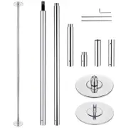 9FT 45MM Dancing Pole Kit Stripper Pole Spinning Static for Pub Home Exercise