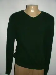 NEW WT $195 KENNETH ROBERT V-NECK SWEATER SIZE XXL 100% CASHMERE GREEN #300