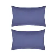 2 Pack 180 Thread Count Standard Pillowcases - Mid Blue