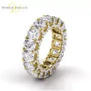 4.5ctw Oval Diamond U-Shape Pave Set Eternity Band 14K Yellow Gold (G-H/VS2)