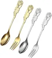 Hoement 1 Set Elegant Dessert Spoons Fruit Forks for Tableware for Mixing Drinks Iced and Festive Decorations