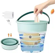 Foldable Bucket Washer, Folding Washing Machine, 10l Foldable Laundry Machine, Personal Small Washing Machine Ultrasonic Turbine Washer with Dehydration Function for Vacation