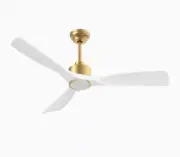 52 Inch Indoor/ Outdoor Smart Ceiling Fan with Light + Remote Control, White
