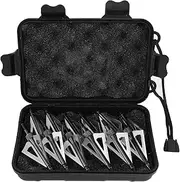 12pcs Archery Bow Hunting Tips Arrow Heads Screw 100 Grain 3 Blade Broadheads