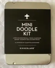 Kikkerland Mini Doodle Kit Pencils Sharpener Eraser Coloring Book NEW