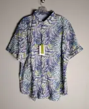 Robert Graham Cambridge Palm Leaf Print Linen Cotton Classic Fit Shirt 2XL NWT
