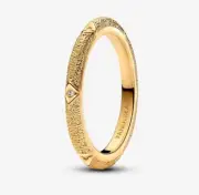 PANDORA ME 14K Gold Plated Texture & Stones Ring 163322C01-56