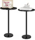 Round Side Table Small End Table Set of 2 Black round Coffee Table Modern Nights