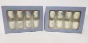 2 Sets Of 8 Pfaltzgraff Winter Frost Mini Individual Salt & Pepper Shakers NIB