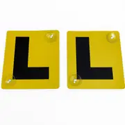 2x LEARNER L PLATES Stay-Put Suction Disks Car Window Signs VIC WA