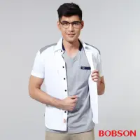 在飛比找Yahoo奇摩購物中心優惠-BOBSON 男款配格紋布襯衫-白色