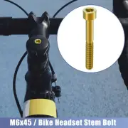 Gold Tone M6x45 Bike Stem Bolt Bicycle Bike Headset Stem Bolt Bike Accessory