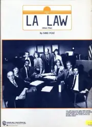 MAIN TITLE "LA LAW" SHEET MUSIC-BY MIKE POST-1987-HAMLIN/BERNSEN-RARE-NEW-MINT!