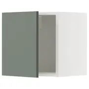 METOD wall cabinet, white/Nickebo matt grey-green, 40x37x40 cm