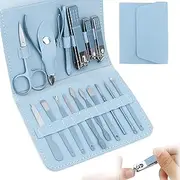 Wzenclave Nail Clippers for Women Nail Tools Manicure Set Stainless Steel Folding Set of 16 Nail Clippers Foot Repair Tools Scissors Ear Spoons Portable Nail Scissors Grooming Kit Perfect for Travel
