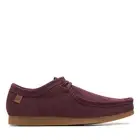 MENS CLARKS SHACRE II RUN CHUKKA SHOES BOOTS NUBUCK BURGUNDY SUEDE MAROON NEW