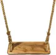 Wooden Hanging Swing Seat Wooden Swing Chair Wooden Tree Swing with Adjustable H