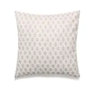 Greige Oak Leaves On White With Microgel Feather-Like Insert Pillow