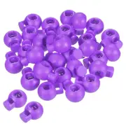 Cord Locks, 30 Pack Ball Spring Toggle Stopper, Purple