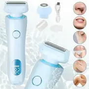 Timmer for Women Electric Razors for Women 2in1 Pubic Hair Trimmer IPX7 Waterproof Wet Dry Use Personal Trimmer Electric Shaver(Blue)