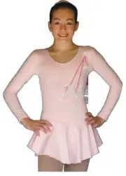 ChloeNoel DLP728 Plain Solid Sanded Poly Spandex Dress Light Solid Pink w/ Ribb