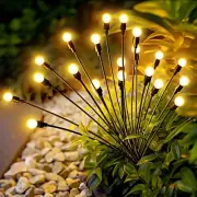 Solar Garden Lights, 20 LED Firefly Lights 2 PACK, Warm White