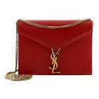 Saint Laurent Cassandra Red Leather Medium Shoulder Bag NEW