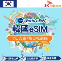 在飛比找樂天市場購物網優惠-【eSIM】韓國上網 SK Telecom電信 7天吃到飽方
