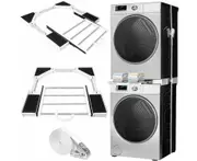 Dryer and Washer Stacking Kit for Washer and Dryer, Uni l Washer and Dryer Stacking Kit with Pull Out Drying Rack,