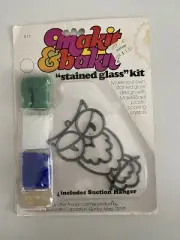 Vtg Makit & Bakit Stained Glass Suncatcher Ornament Kit Owl On Branch MCM READ